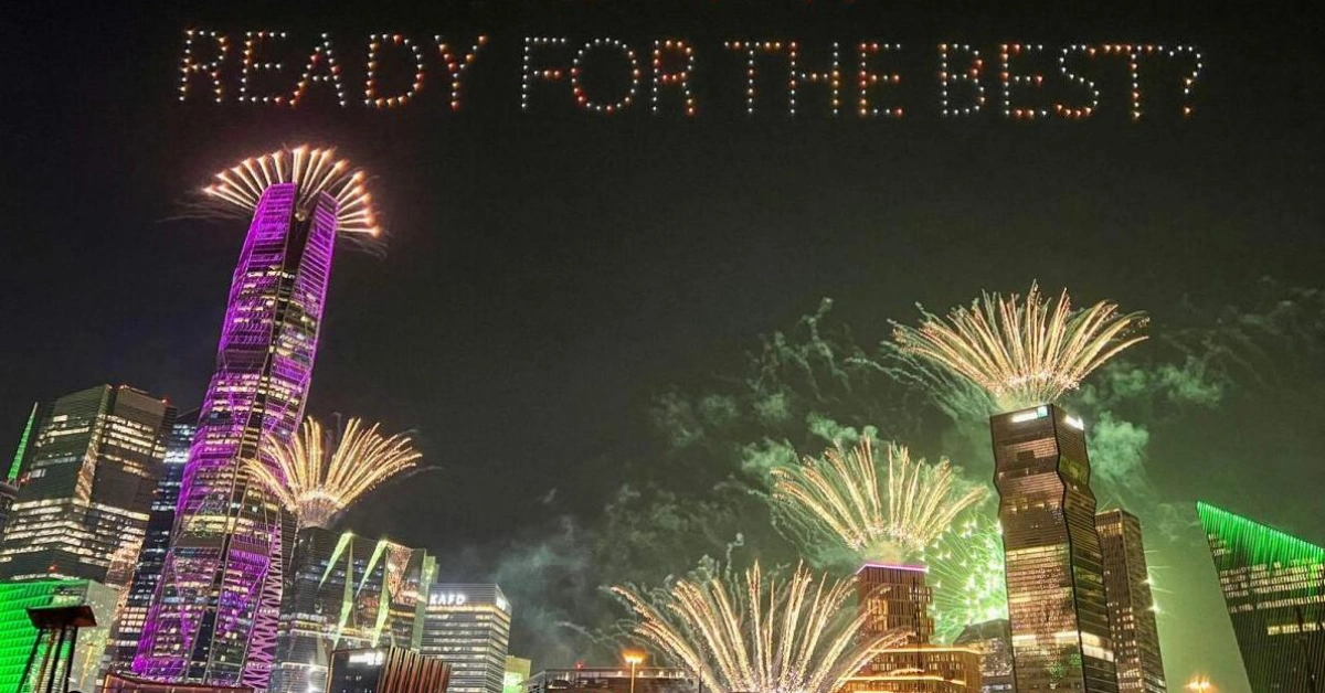 Riyadh Sky Lights Up With Drone Show And Fireworks