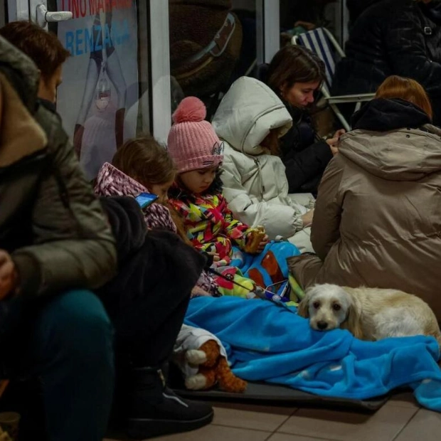 Ukrainians Seek Shelter Amid Russian Strikes