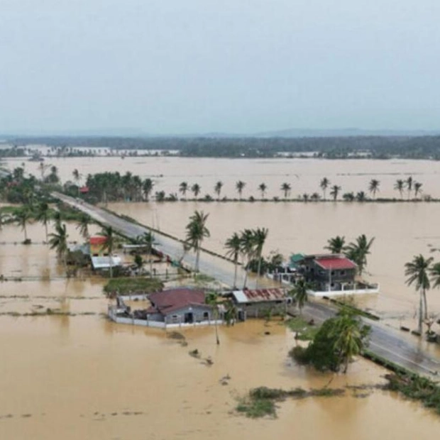 Flooded Homes and Rice Fields After Typhoon Yinxing