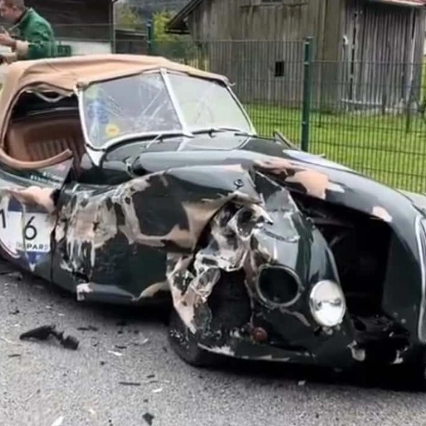 Classic Jaguar XK120 Nearly Totaled in Mille Miglia Test Run