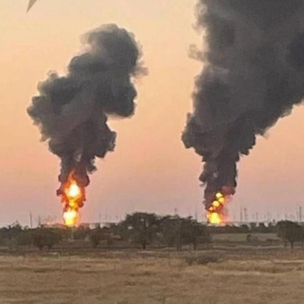 Ukrainian Drones Ignite Large Fuel Fire at Russian Oil Facility