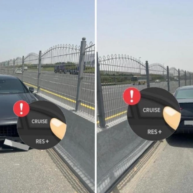 Dubai Police Safely Manage Cruise Control Malfunction on High-Speed Road