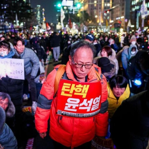 Protester Demands Impeachment of South Korean President Yoon Suk Yeol