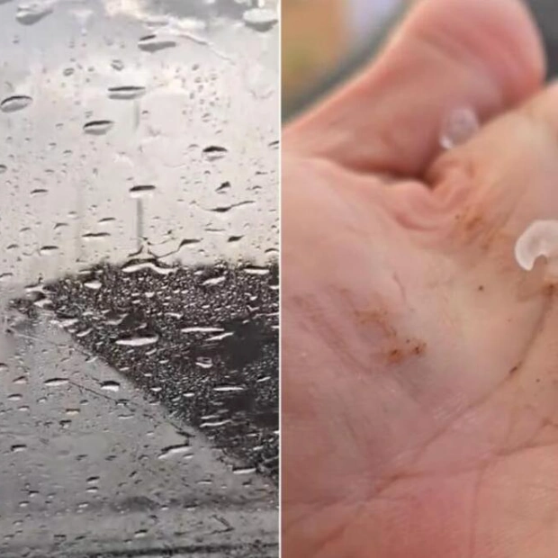 Heavy Showers and Hail in Sharjah and Abu Dhabi Amid High Temperatures