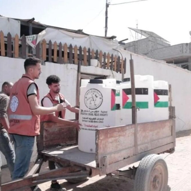 UAE Supports Gaza with Potable Water Distribution