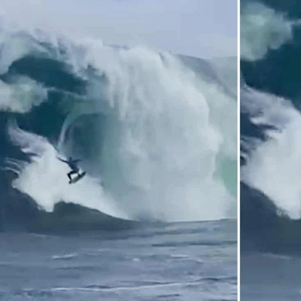 Surfer Escapes Massive Wipeout at Shipstern Bluff