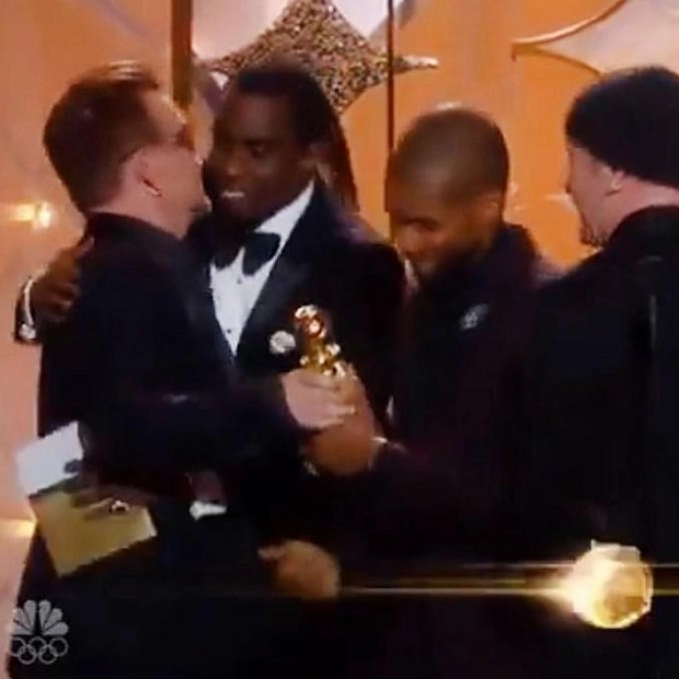 Bono Dodges Diddy's Kiss at 2014 Golden Globes