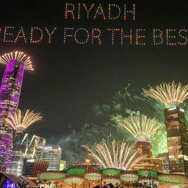 Riyadh Sky Lights Up with Drone Show and Fireworks