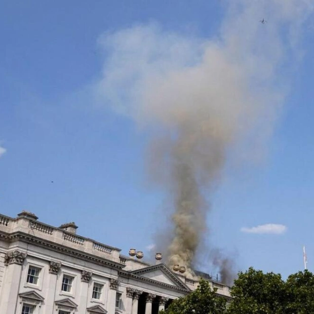 Large Fire Engulfs London's Somerset House Cultural Centre