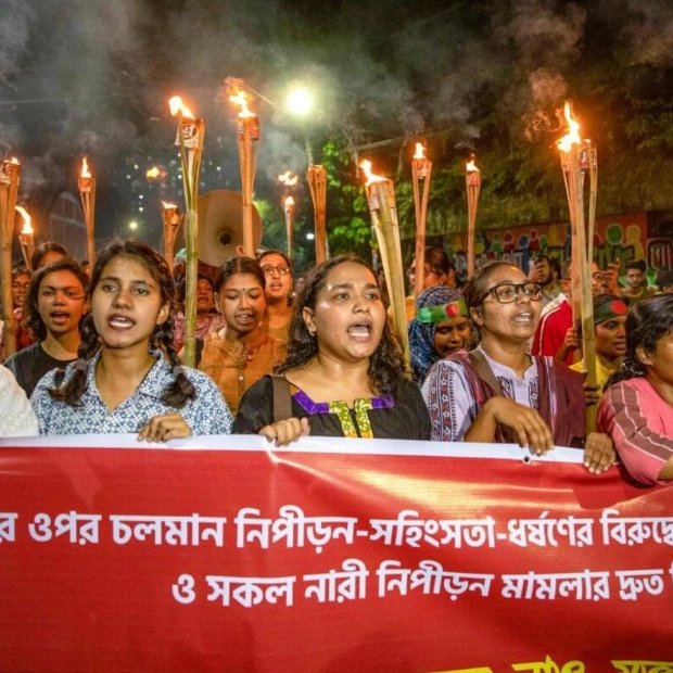 Female Students Protest Against Violence in Dhaka