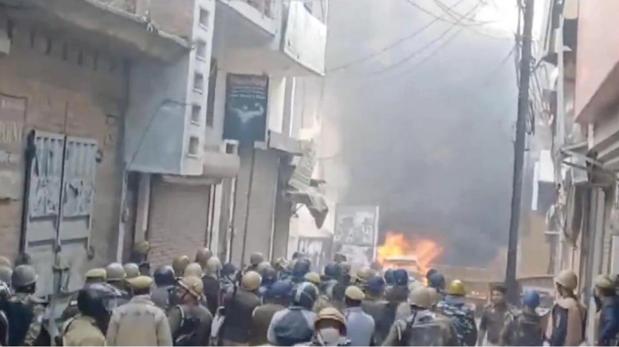 Clashes in Sambhal: Protesters and Police Face Off