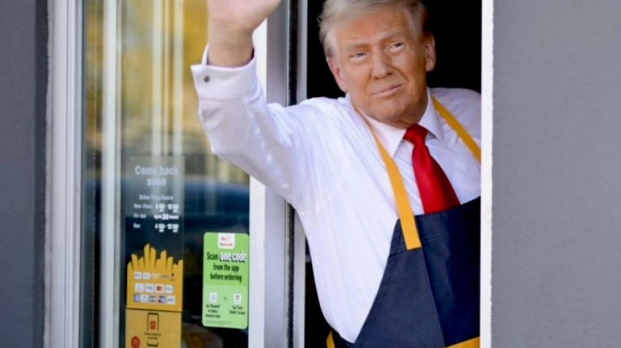 Trump Cooks Fries at McDonald's in Pennsylvania