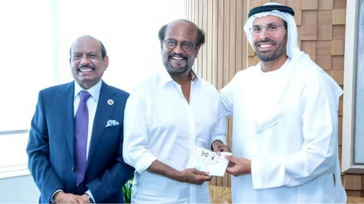 Rajinikanth Receives UAE Golden Visa with Support from Yusuffali