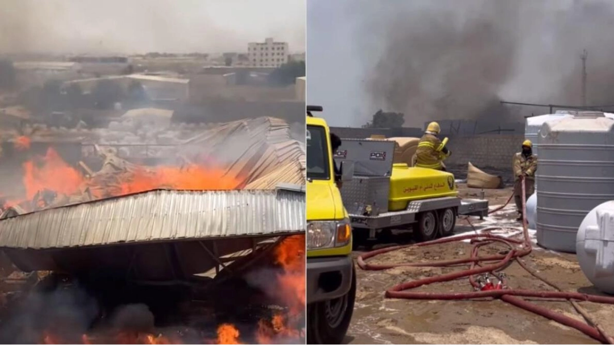 Significant Fire Engulfs Warehouse in Umm Al Quwain