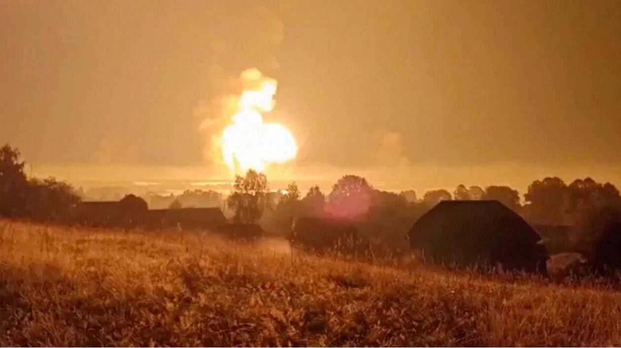 Ukrainian Drone Attack Triggers Massive Explosion at Russian Arsenal