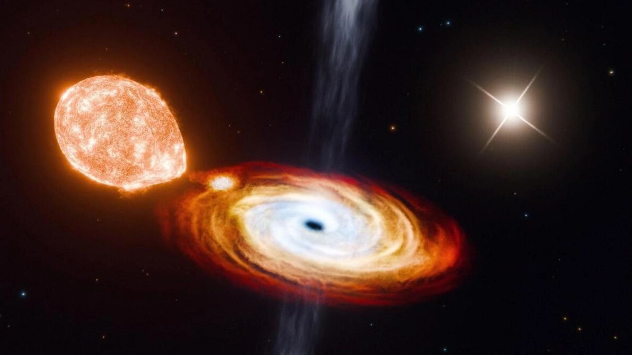 Triple Star System with Black Hole Challenges Formation Theories