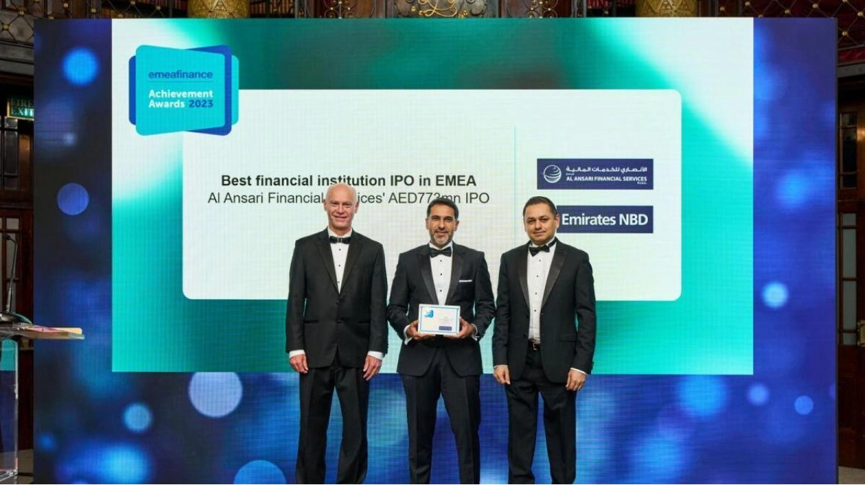 Al Ansari Financial Services Wins 'Best Financial Institution IPO' Award in EMEA