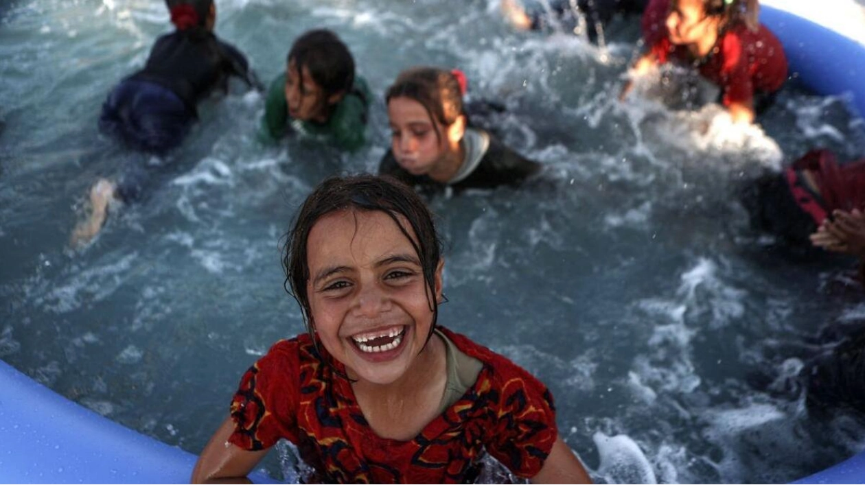 Mobile Pools Bring Joy to War-Displaced Children in Syria