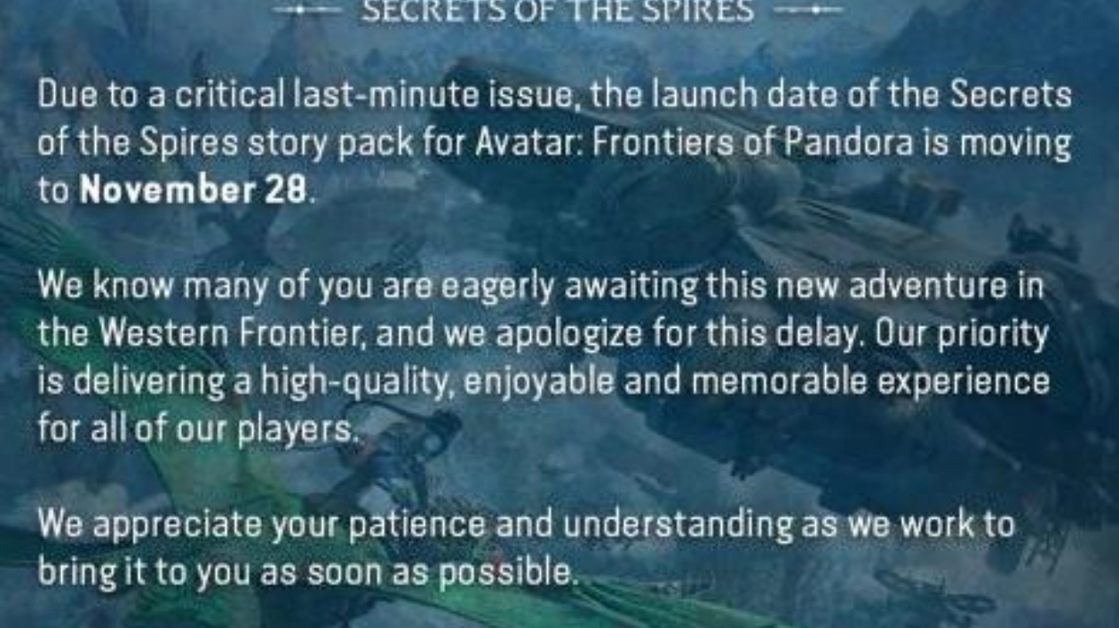 Avatar: Frontiers of Pandora — Релиз дополнения перенесен