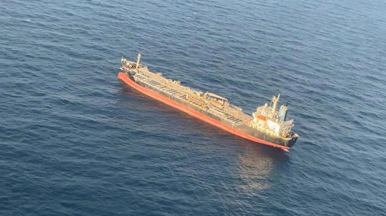 Indian Navy Rescues Crew Members from Capsized Oil Tanker