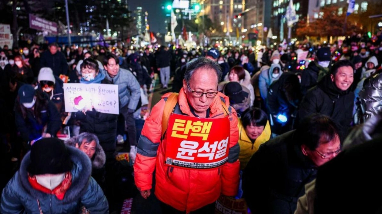 Protester Demands Impeachment of South Korean President Yoon Suk Yeol