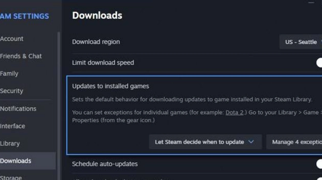 Steam Introduces New Update Management Options