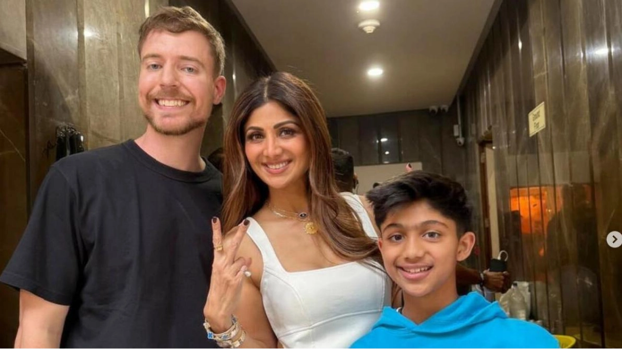 Shilpa Shetty Meets Logan Paul and MrBeast in Mumbai