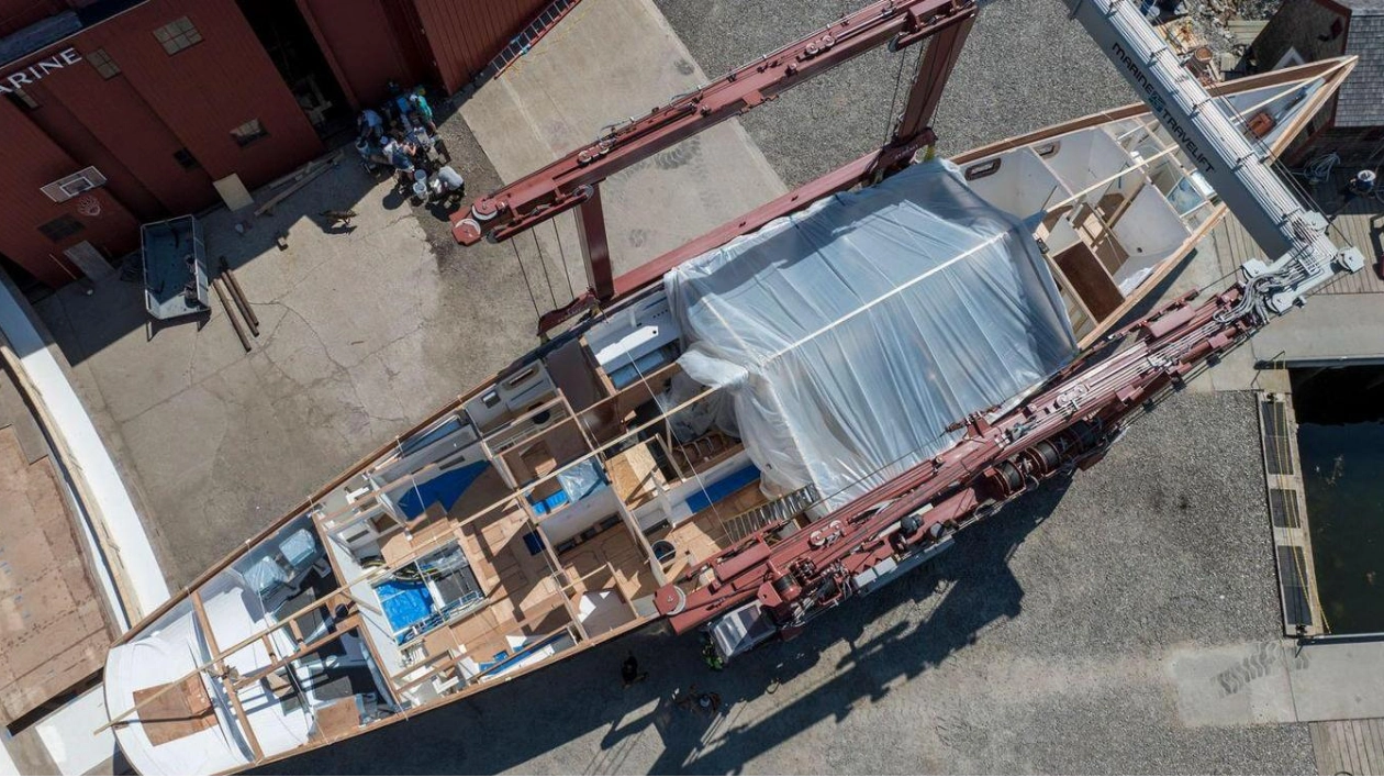 Rockport Marine's Custom 29-Metre Sailing Yacht Project Ouzel Progresses