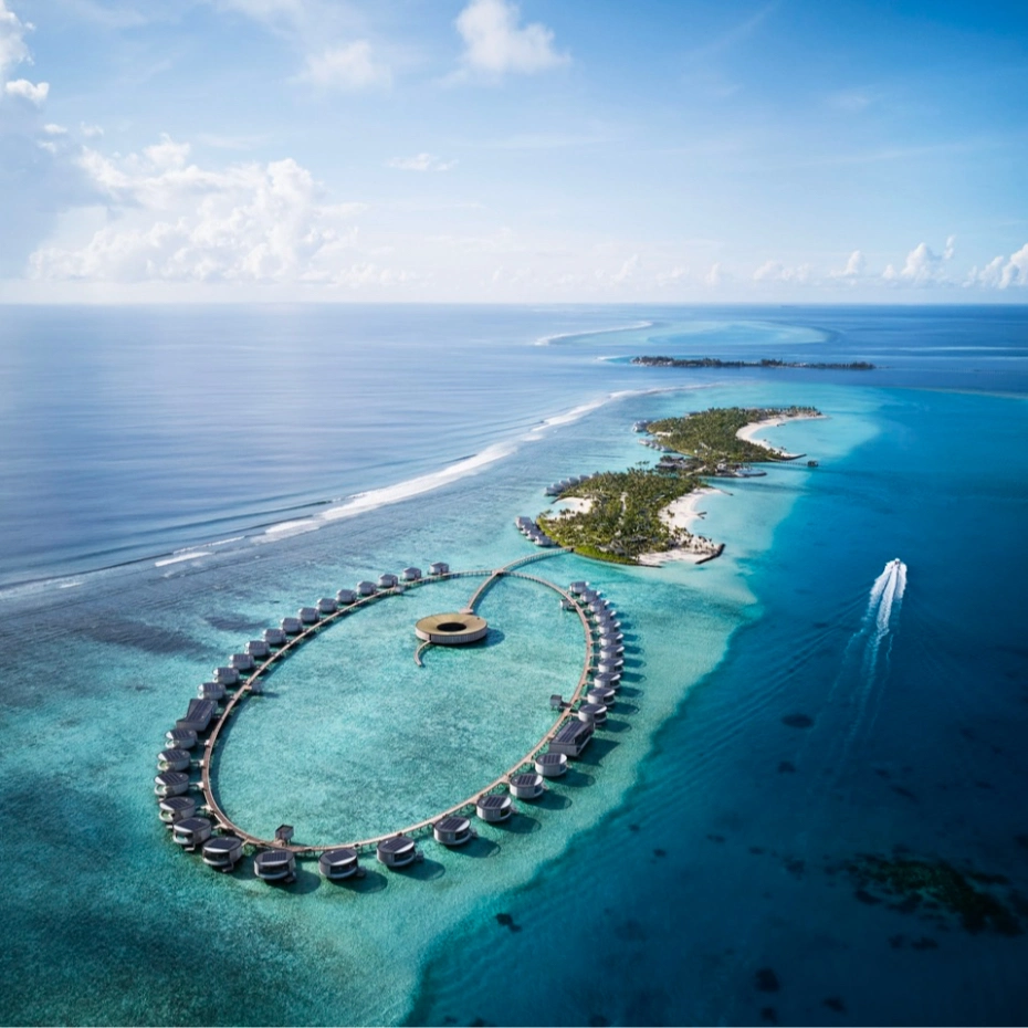 aerial shot of ritz Carlton Maldives