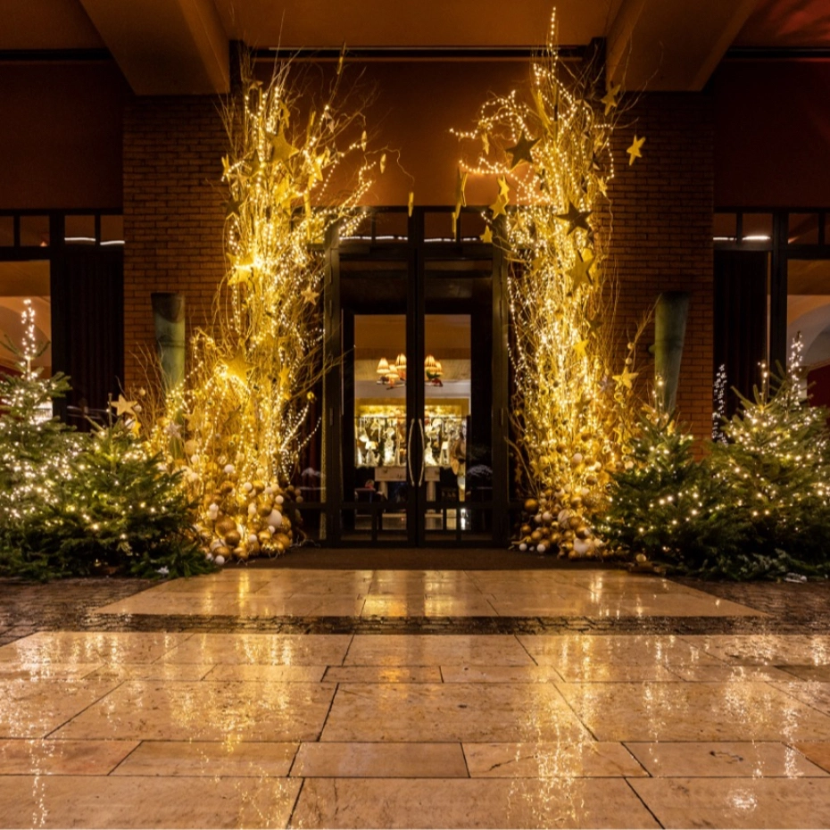 Christmas hotel entrance