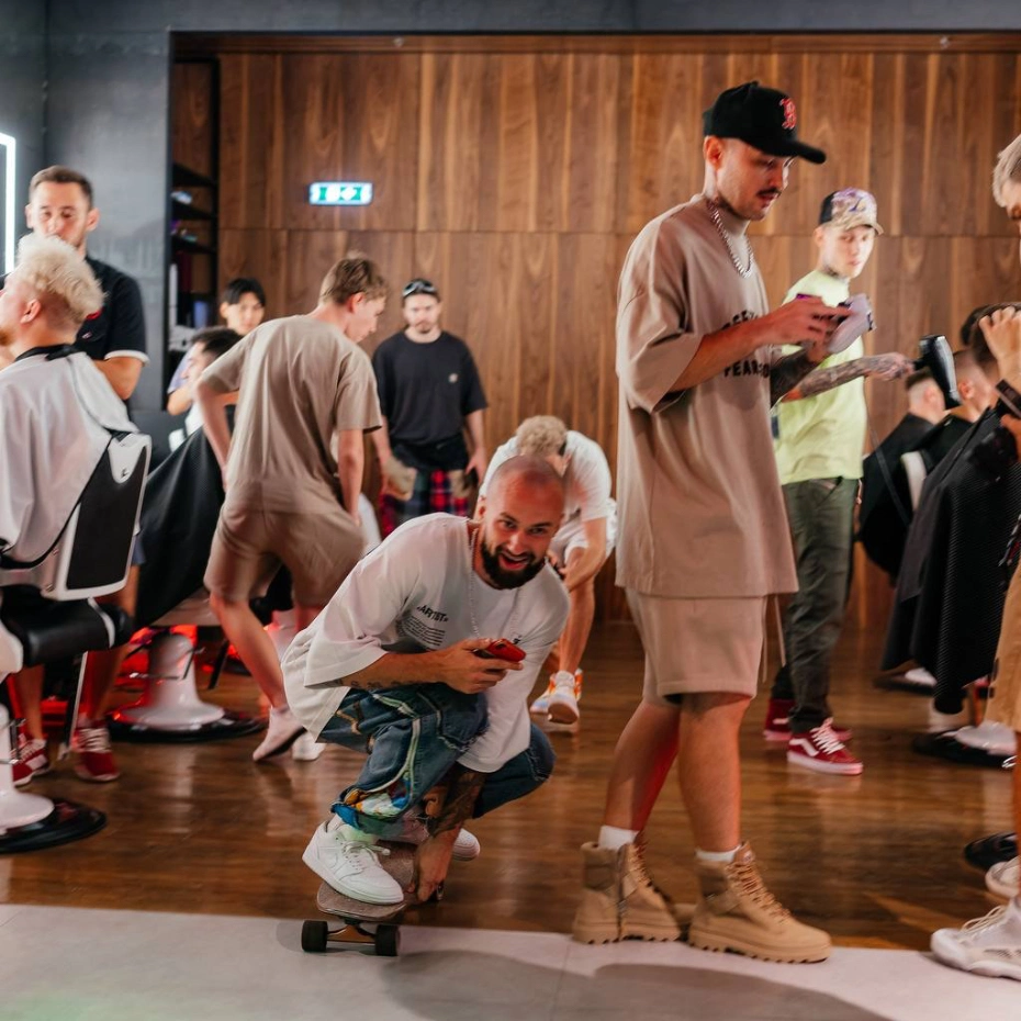 inside a barbershop