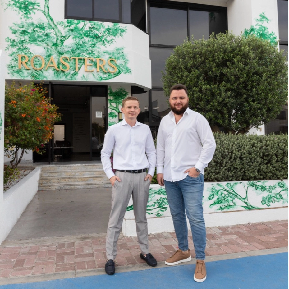 Ivan Kroshnyi and Konstantin Garbuz at Roasters Cafe Al Wasl