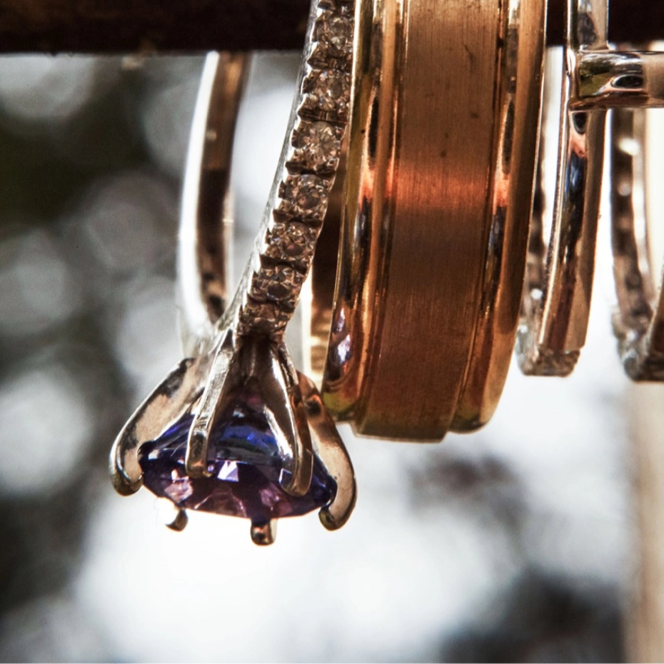 Ring with purple stone