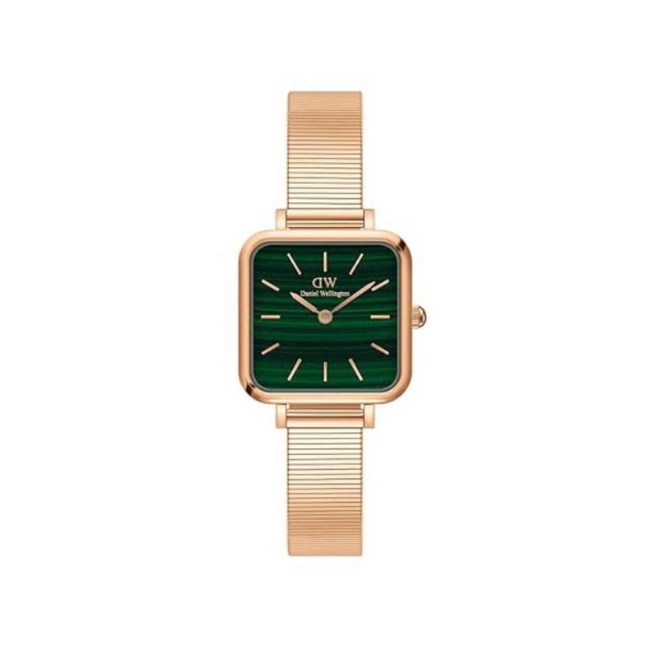 Daniel Wellington Quadro Collection Women Green Square Dial Analog Japanese Quartz